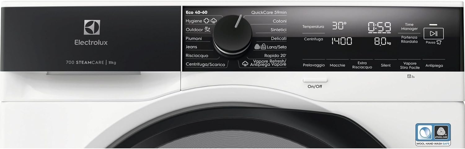 Lavatrice Libera Installazione Caricamento Frontale Electrolux SteamCare 700 EW7F411G 11 kg 1400 Giri/min Bianco