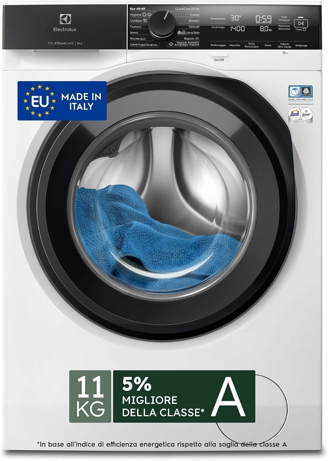 Lavatrice Libera Installazione Caricamento Frontale Electrolux SteamCare 700 EW7F411G 11 kg 1400 Giri/min Bianco
