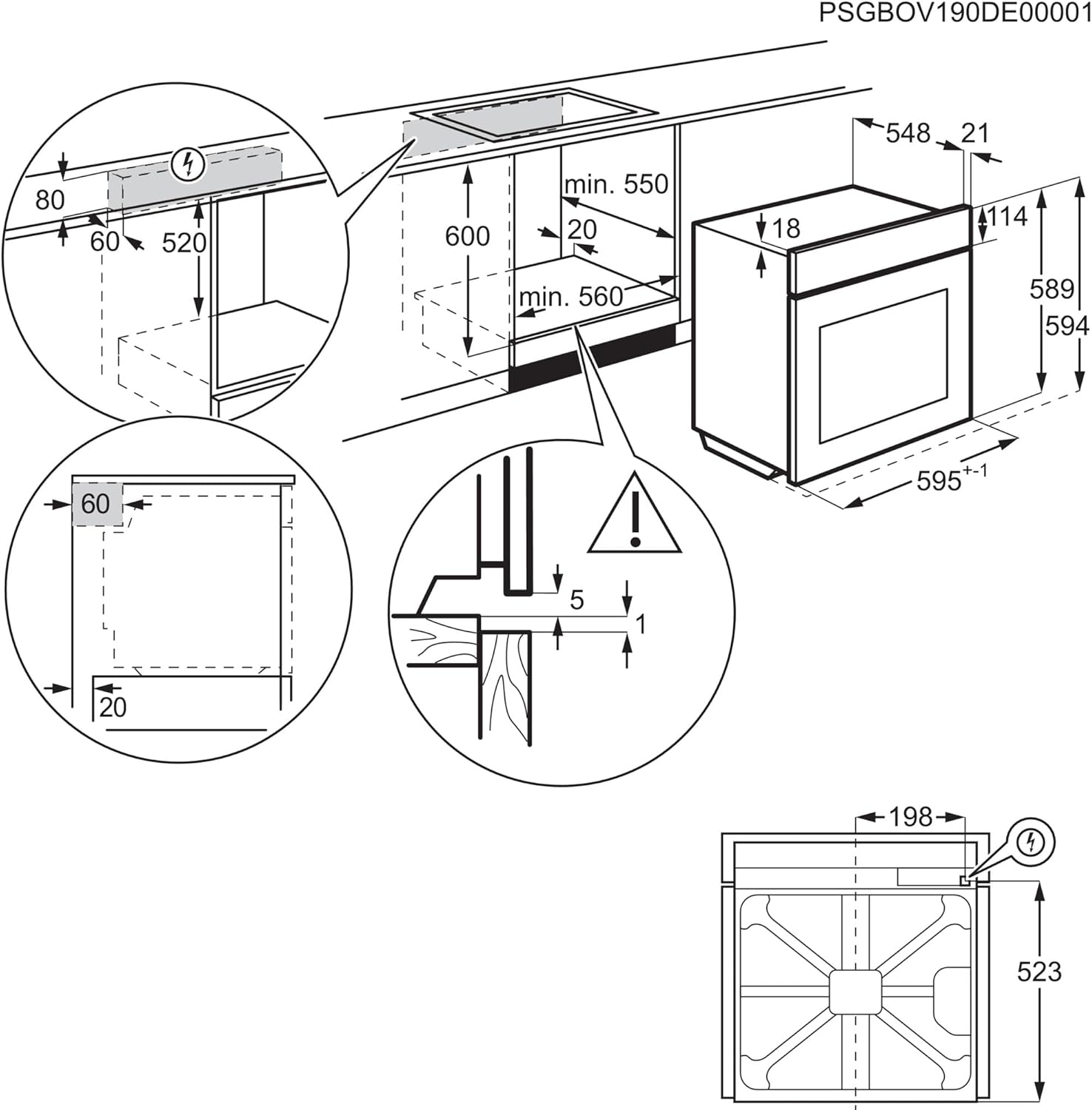 Forno Multifunzione Da Incasso AEG Serie 5000 TU5AB42SM 72L 2990W Acciaio inox