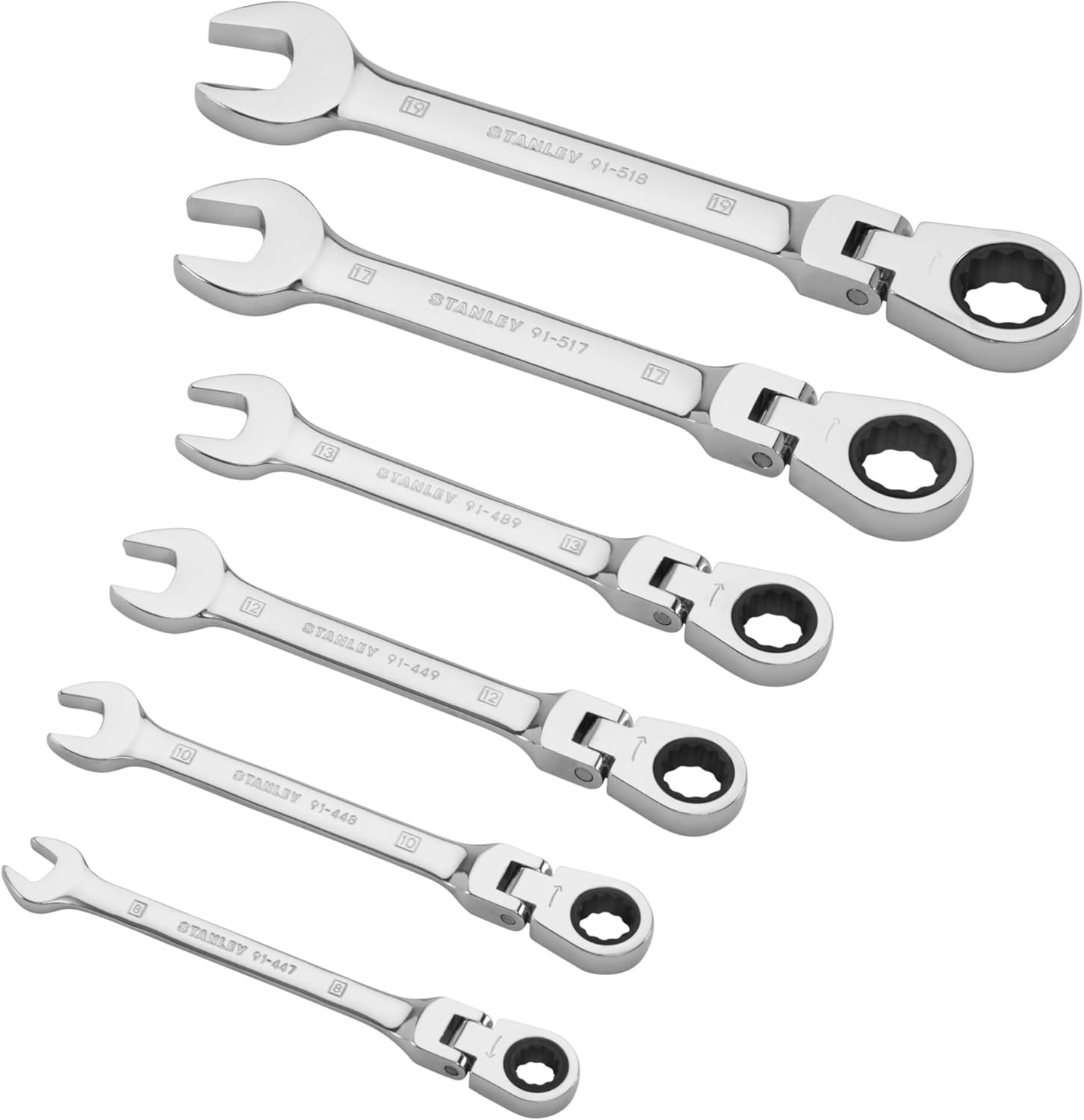 STANLEY Set 6 Chiavi Reversibile e Snodato Cricchetto