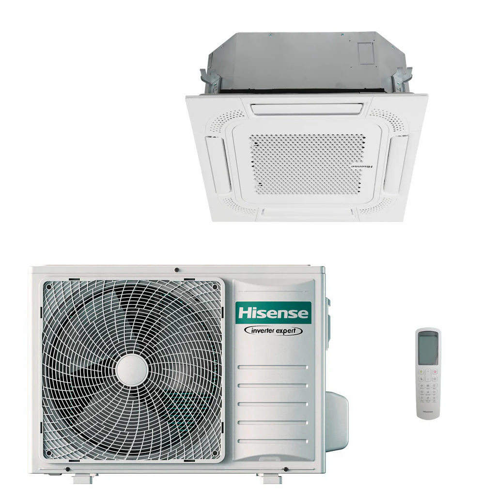 Condizionatore Climatizzatore Hisense Inverter Cassetta a 4 Vie 60x60 Monosplit R-32 18000 BTU ACT52UR4RCC8/AUW52U4RJ8 Wi-Fi Optional - Comando Incluso
