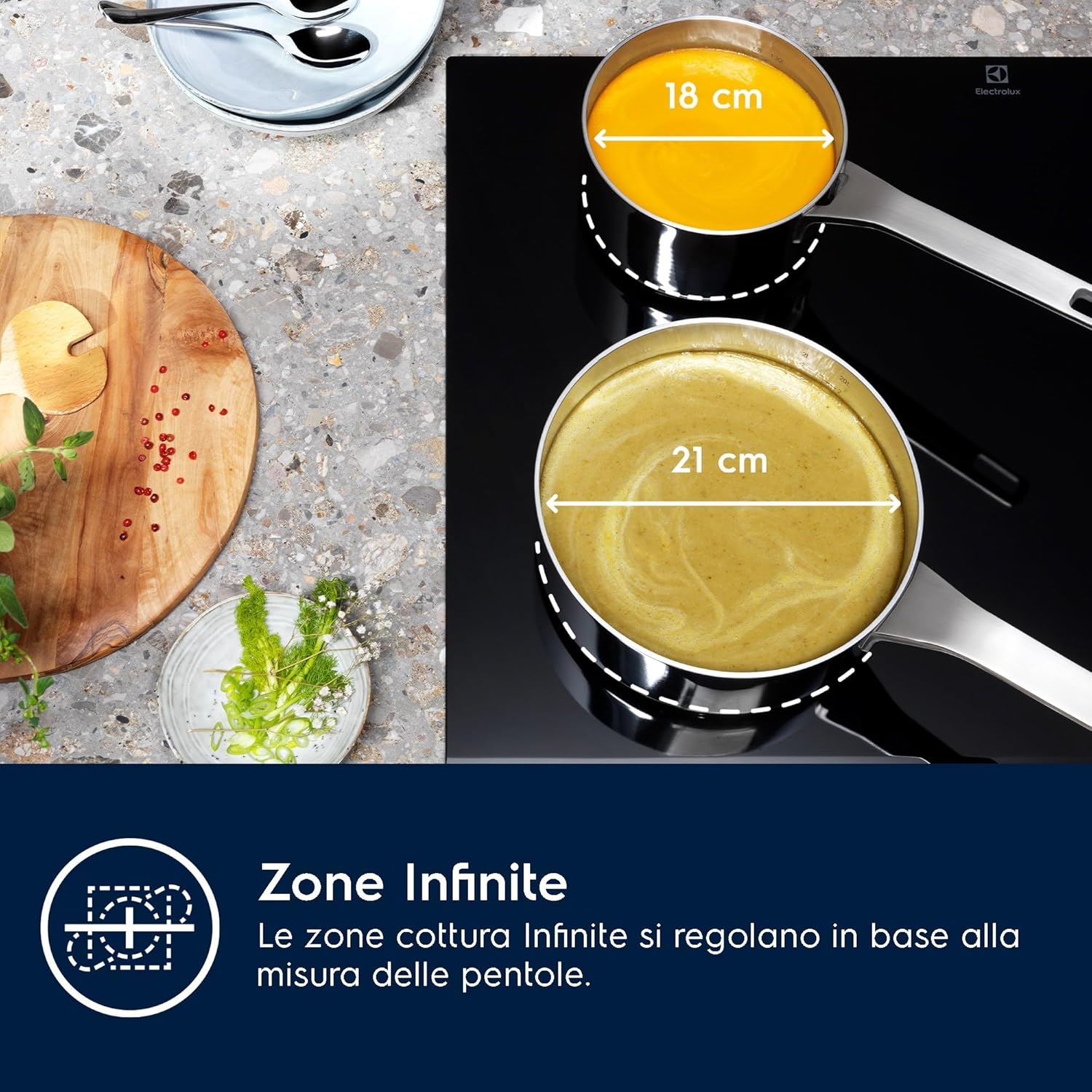Piano Cottura a Induzione Da Incasso Electrolux Serie 600 Bridge LIL83443 Nero 80 cm 4 Zone