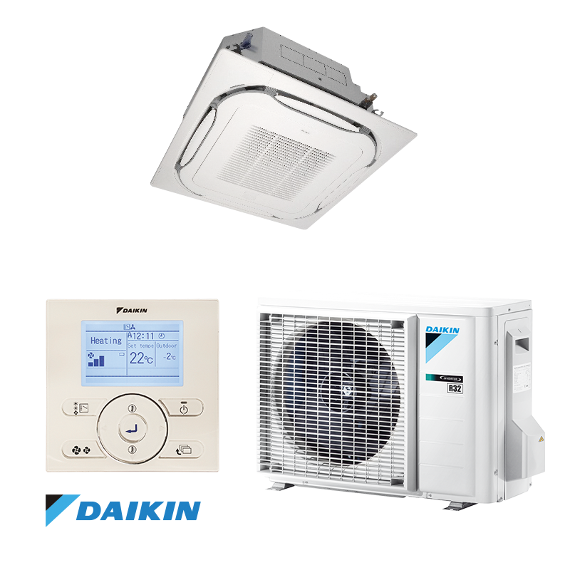 Daikin Bluevolution R-32 Round Flow Cassette Air Conditioner FCAG35A 12,000 BTU with Wired Control and Grille