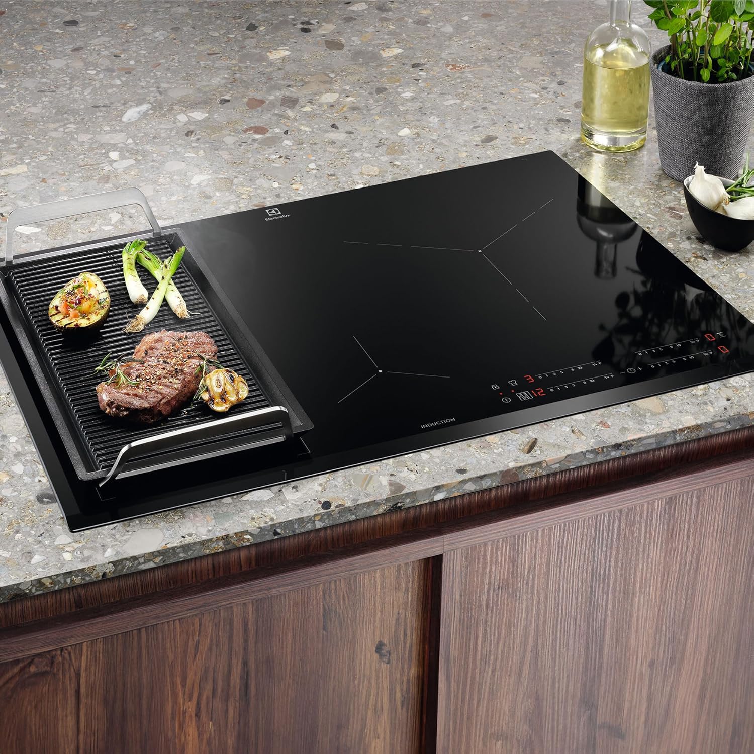 Piano Cottura a Induzione Da Incasso Electrolux Serie 600 Bridge LIL83443 Nero 80 cm 4 Zone