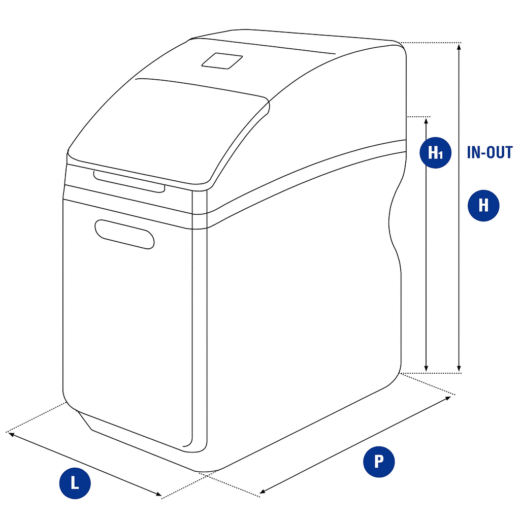 Addolcitore Cabinato Idro-tec Oasi - disegno tecnico