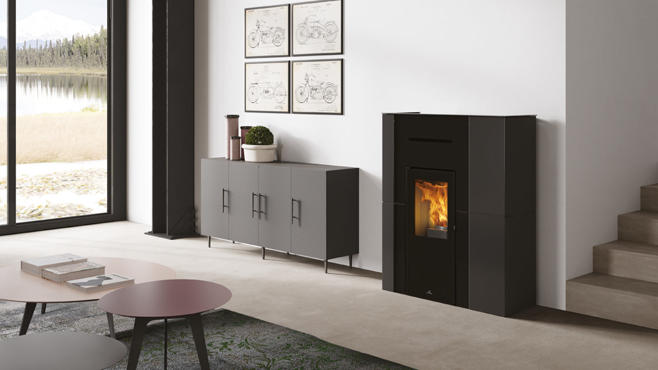 Termostufa a Pellet EdilKamin Modello Blade H 15 Evo Da 15 Kw - Vari Colori