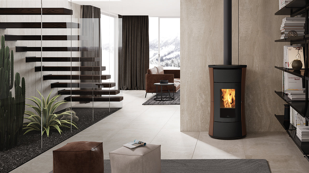 Stufa a Pellet Canalizzabile EdilKamin Modello Cherie 11++ Evo BACK Da 11 Kw - Vari Colori