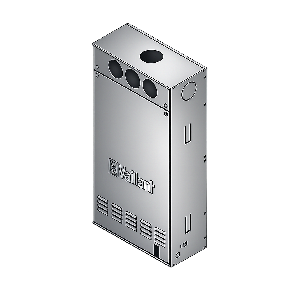 Chaudière à condensation encastrable Vaillant ecoINWALL Plus VMW 266/2-5 I 25 kW, code 0010017154+0010030848 - Fournie avec kit d'évacuation des fumées - Coffret intégré 