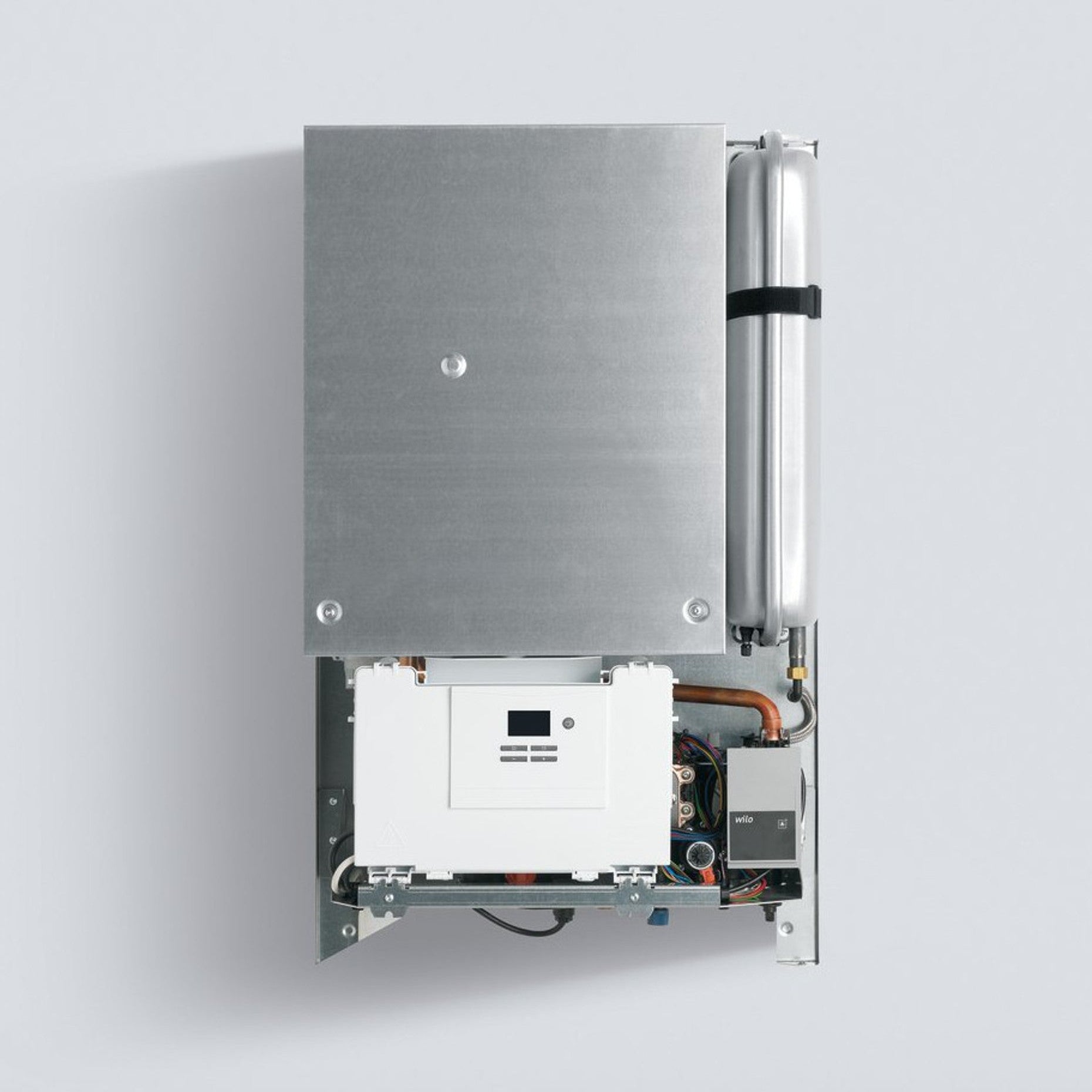 Chaudière à condensation encastrable Vaillant ecoINWALL Plus VMW 266/2-5 I 25 kW, code 0010017154+0010030848 - Fournie avec kit d'évacuation des fumées - Coffret intégré 