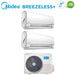 Condizionatore Climatizzatore Midea Dual Split Inverter Breezeless+ R32 Wi-Fi 12000+12000 Con M2OE-18HFN8-Q
