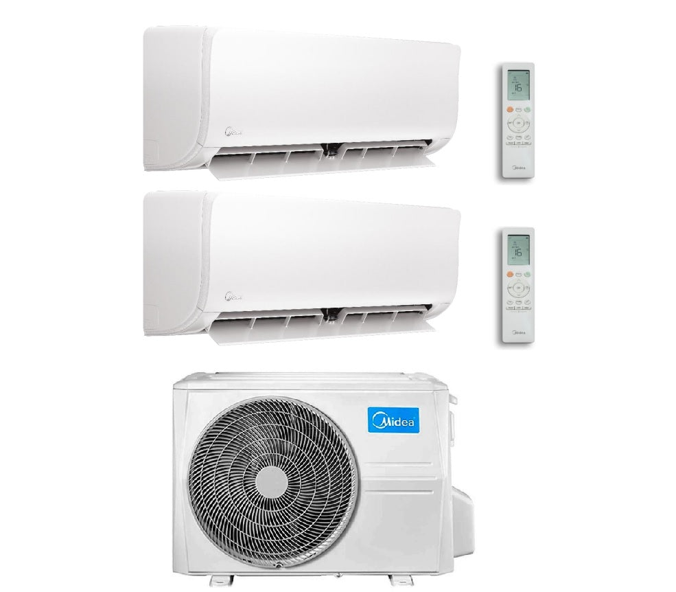 Condizionatore Climatizzatore Midea Dual Split Inverter R-32 Xtreme Pro Green 9000+9000 BTU Con M2OE-18HFN8-Q Wi-Fi Incluso