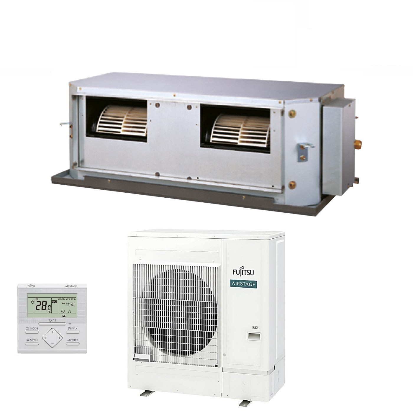 Condizionatore Climatizzatore Fujitsu Canalizzato Alta Prevalenza Trifase R-32 54000 BTU ARXG54KHTB Wi-Fi Optional