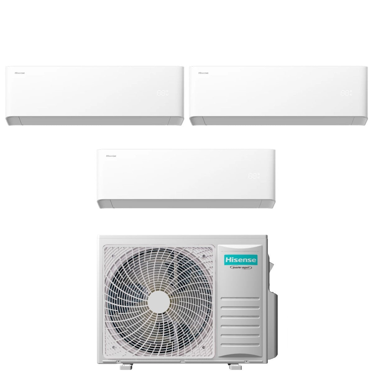 Condizionatore Climatizzatore Hisense Trial Split Inverter R-32 UNI HB 9000+9000+9000 BTU 3AMW52U4RJC WiFi Integrato 9+9+9