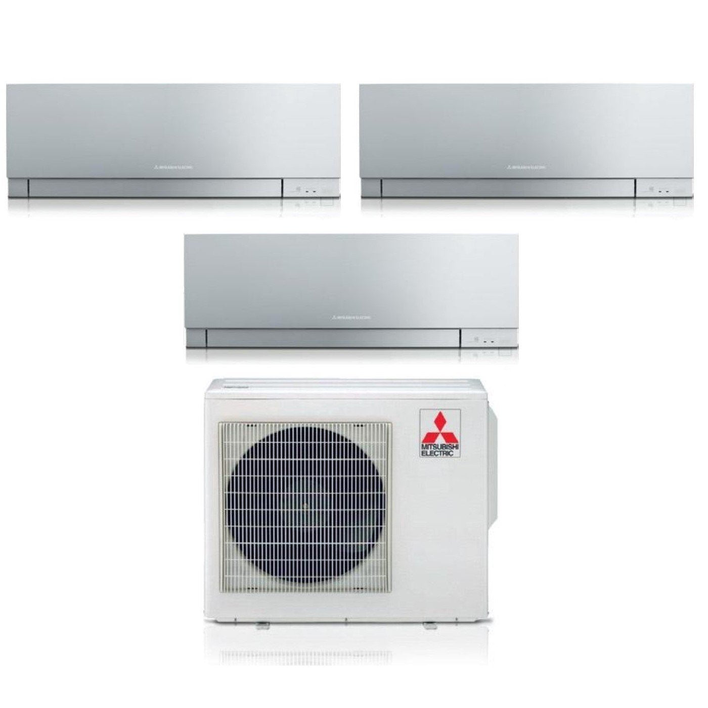 Condizionatore Climatizzatore Mitsubishi Electric Trial Split Inverter Kirigamine Zen Silver R-32 9000+9000+15000 Colore Argento con MXZ-3F68VF4 9+9+15