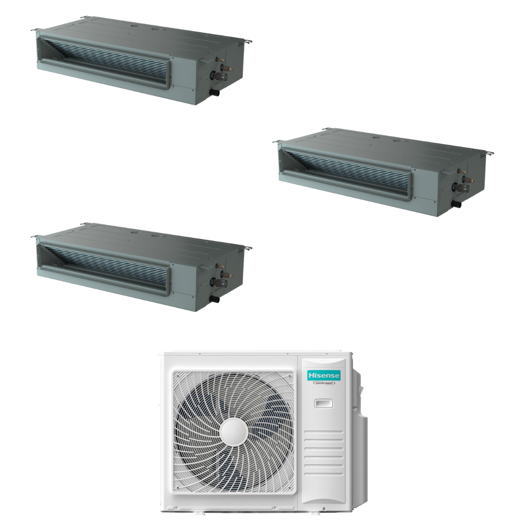 Climatiseur gainable Hisense Split Inverter 9000+9000+9000 (essai) avec 3AMW72U4RJC