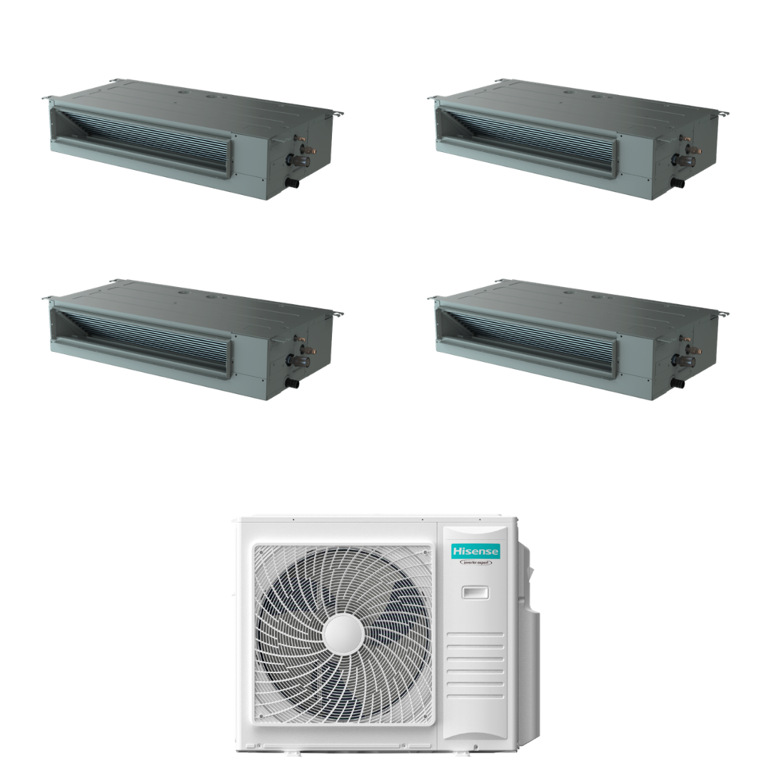 Hisense Quadri Split Inverter Ducted Air Conditioner 9000+9000+12000+18000 With 5AMW105U4RQC