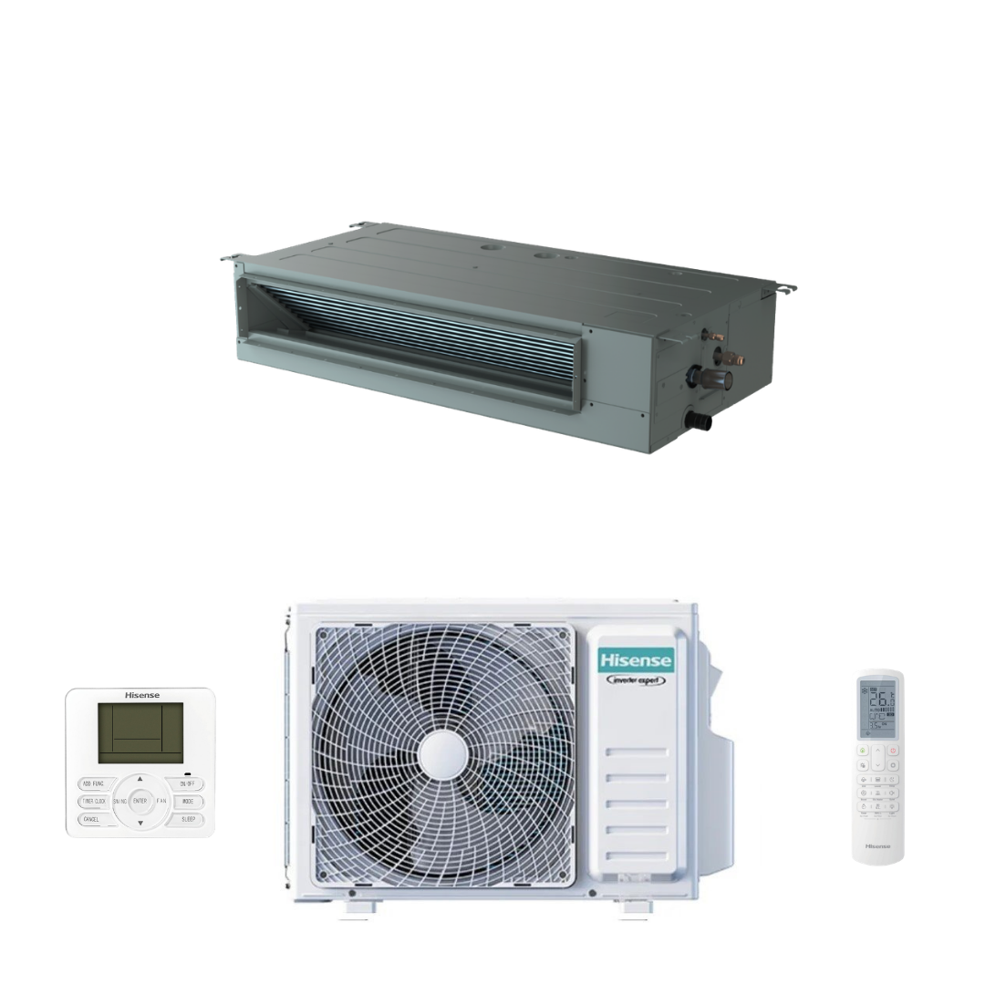 Condizionatore Climatizzatore Hisense Inverter Canalizzato ADT Monosplit R-32 18000 BTU ADT52UX4RCL8+AUW52U4RJ8 Wi-Fi Optional - Comando Incluso