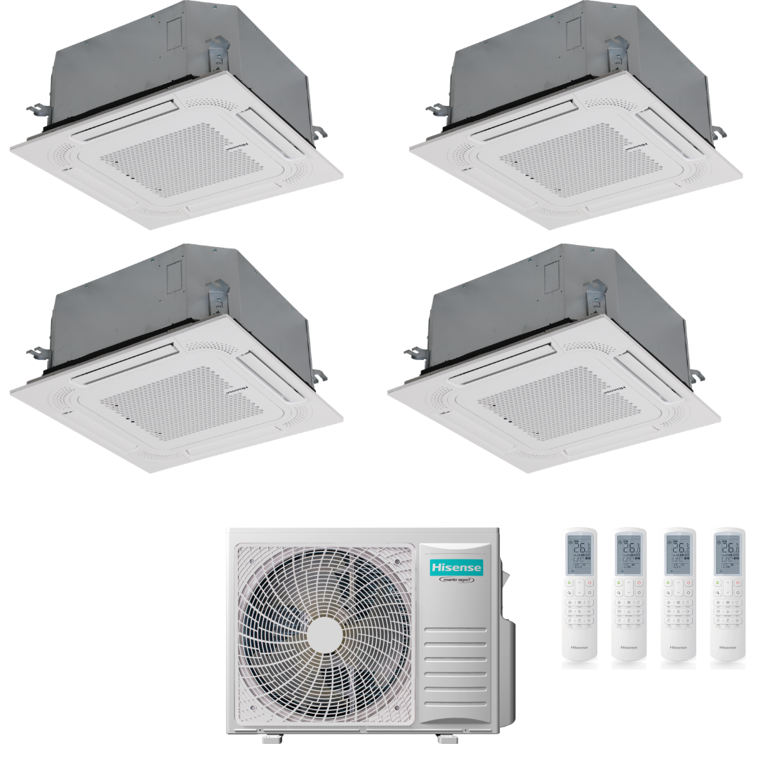 Hisense Quadri Split Inverter Cassette Air Conditioner 9000+9000+9000+12000 With 4AMW81U4RJC