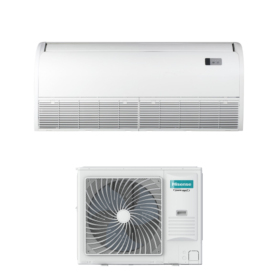 Condizionatore Climatizzatore Hisense Inverter A Pavimento/Soffitto Monosplit R-32 AUV105UR4RC8/AUW105U4RK8 36000 BTU Wi-Fi Optional - Comando Incluso