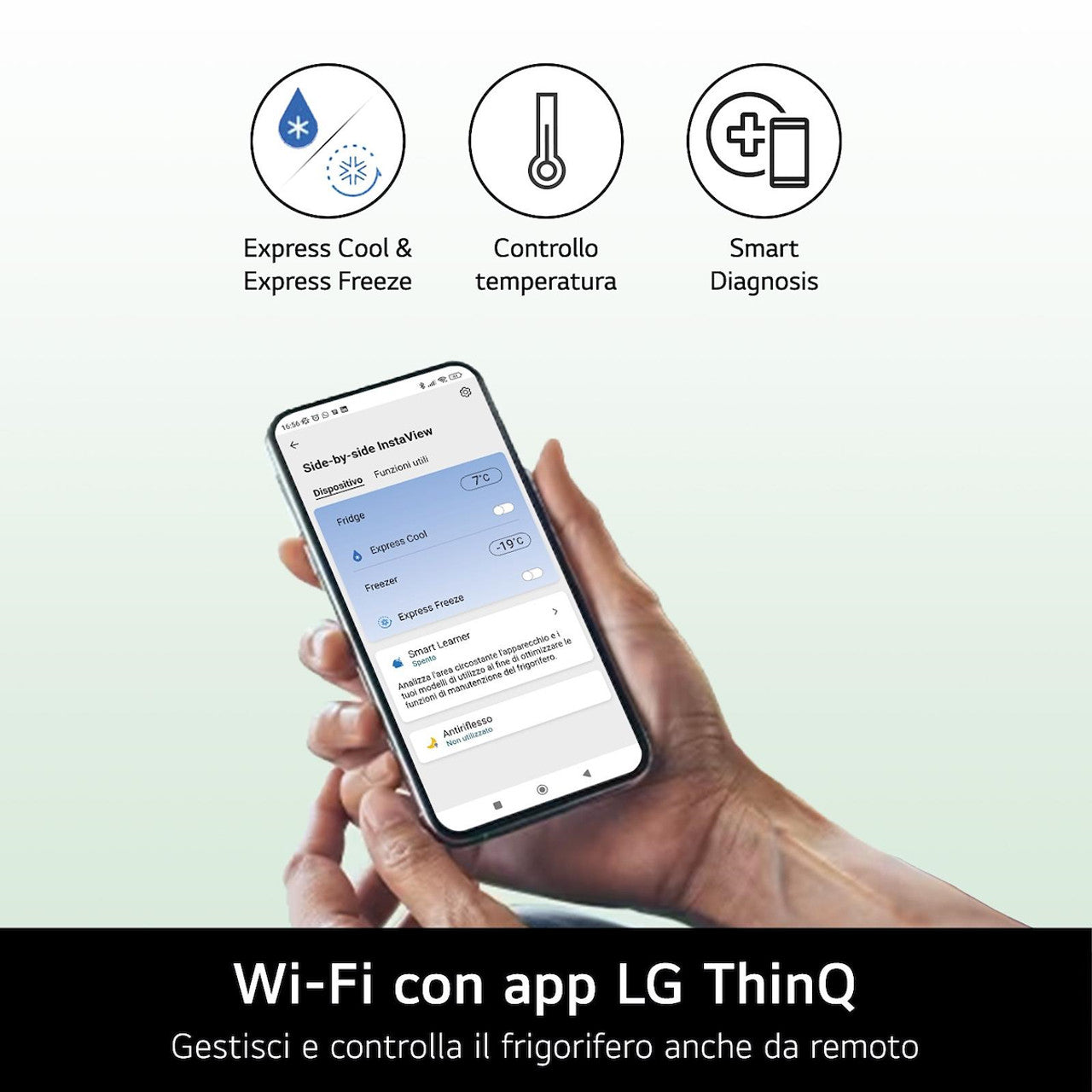 Frigorifero Side-by-Side Libera Installazione LG GSLE91EVAC 628L Classe C Wi-Fi Nero