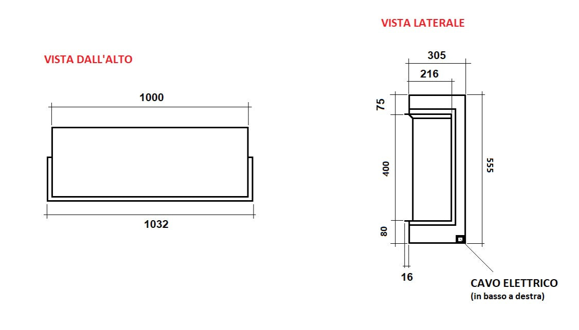 Camino Elettrico da Incasso MaisonFire Modello LEPIAKI 100