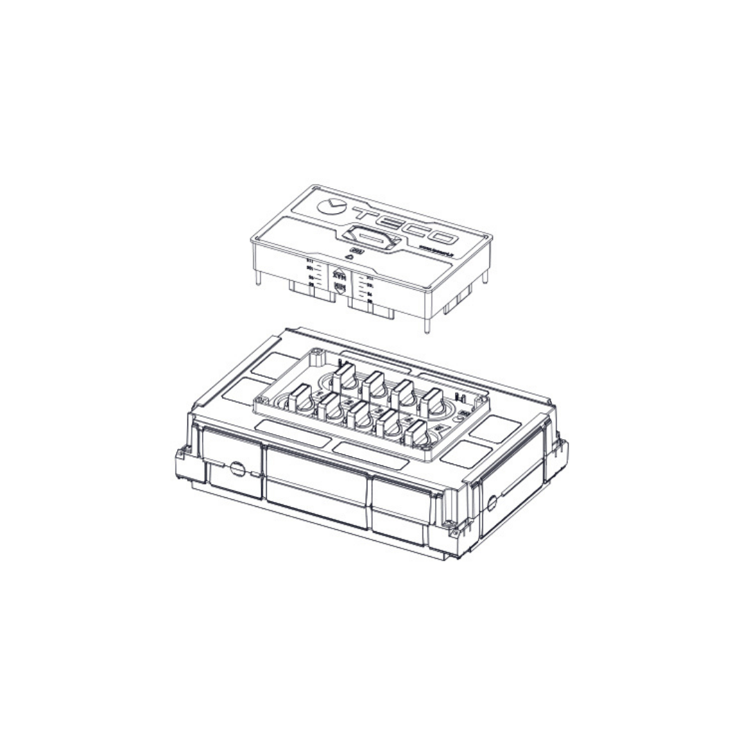 TECO Kit Collettore Sanitario Multi Intercettazione da Incasso Modello K4.3 - Uscite 4+3 e 5+4