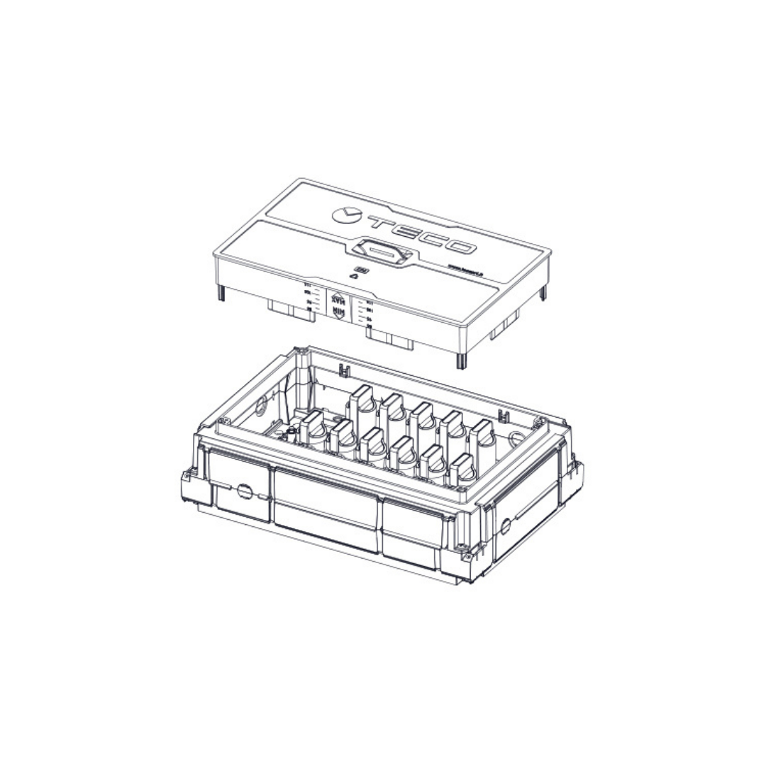 TECO Kit Collettore Sanitario Multi Intercettazione da Incasso Modello K4.3 - Uscite 5+4 e 6+5