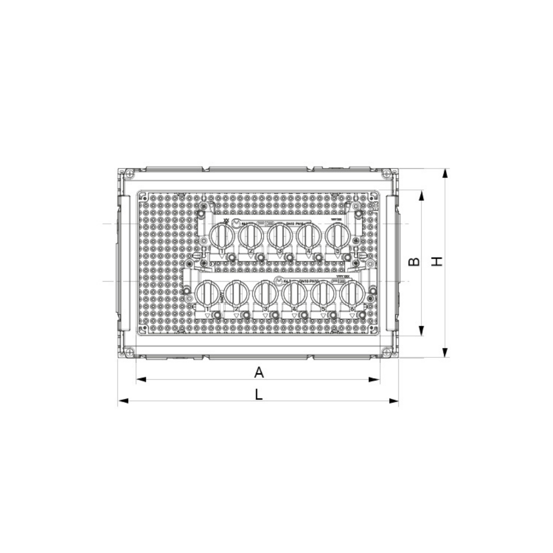 TECO Kit Collettore Sanitario Multi Intercettazione da Incasso Modello K4.3 - Uscite 5+4 e 6+5