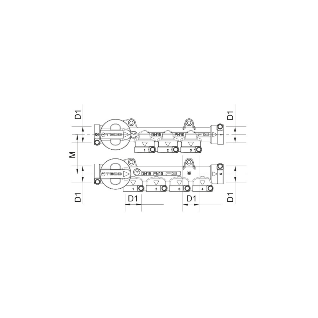 TECO Kit Collettore Sanitario Con Intercettazione Generale da Incasso Modello K4.2 - Cod. K402BF10100