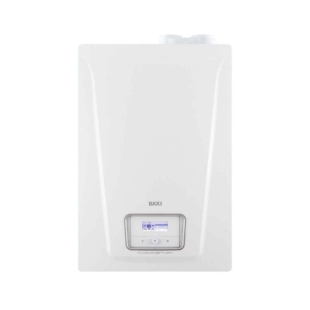 Baxi Nuvola Duo-Tec+ 24 GA ErP Condensing Boiler, 24 kW, with 40lt MET/LPG Storage Tank, Code 7219554 - Complete with Flue Gas Kit