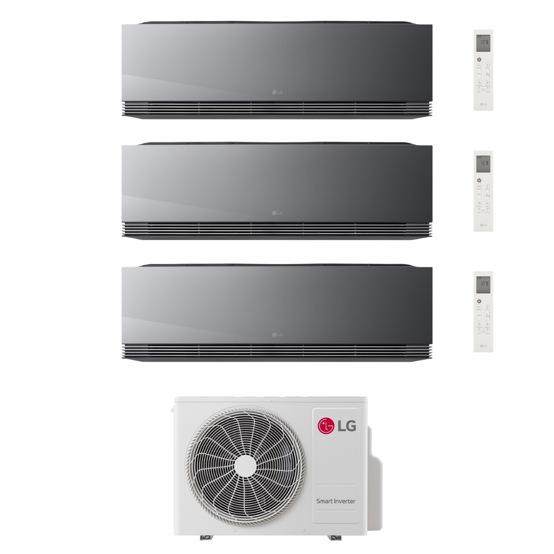 Climatiseur LG Dual Split Inverter R-32 ARTCOOL Mirror Al Air 12000+12000 BTU avec Wi-Fi intégré et MU2R17 12+12