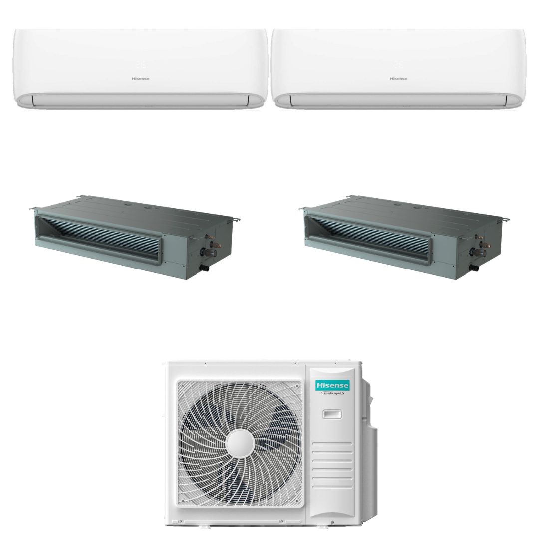 Climatiseur gainable Hisense Quadri Split Inverter 9000+9000+9000+9000 avec 4AMW81U4RJC