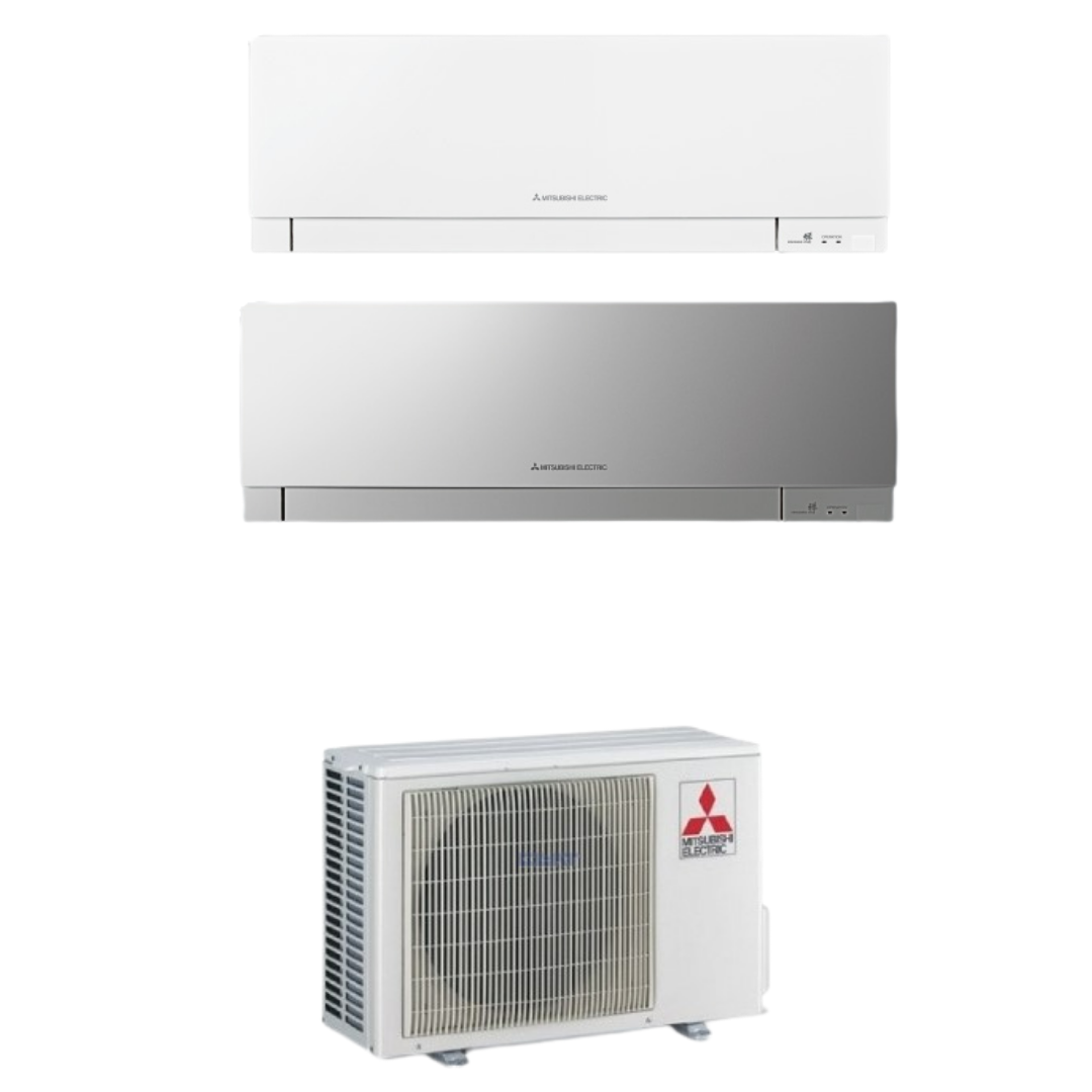 Climatiseur Mitsubishi Electric Dual Split Inverter Kirigamine Zen Silver R-32 12000+12000, couleur argent, avec MXZ-2F53VF4 12+12 et Wi-Fi intégré