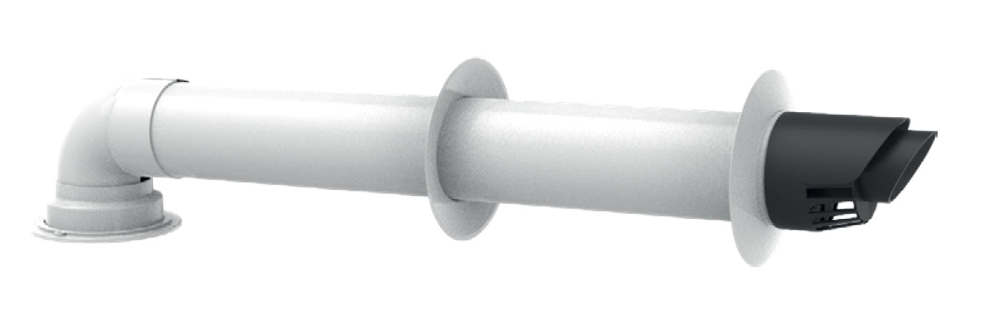 Coaxial kit 60/100 for flue gas exhaust in PP mod. 004 - KQ004.060100