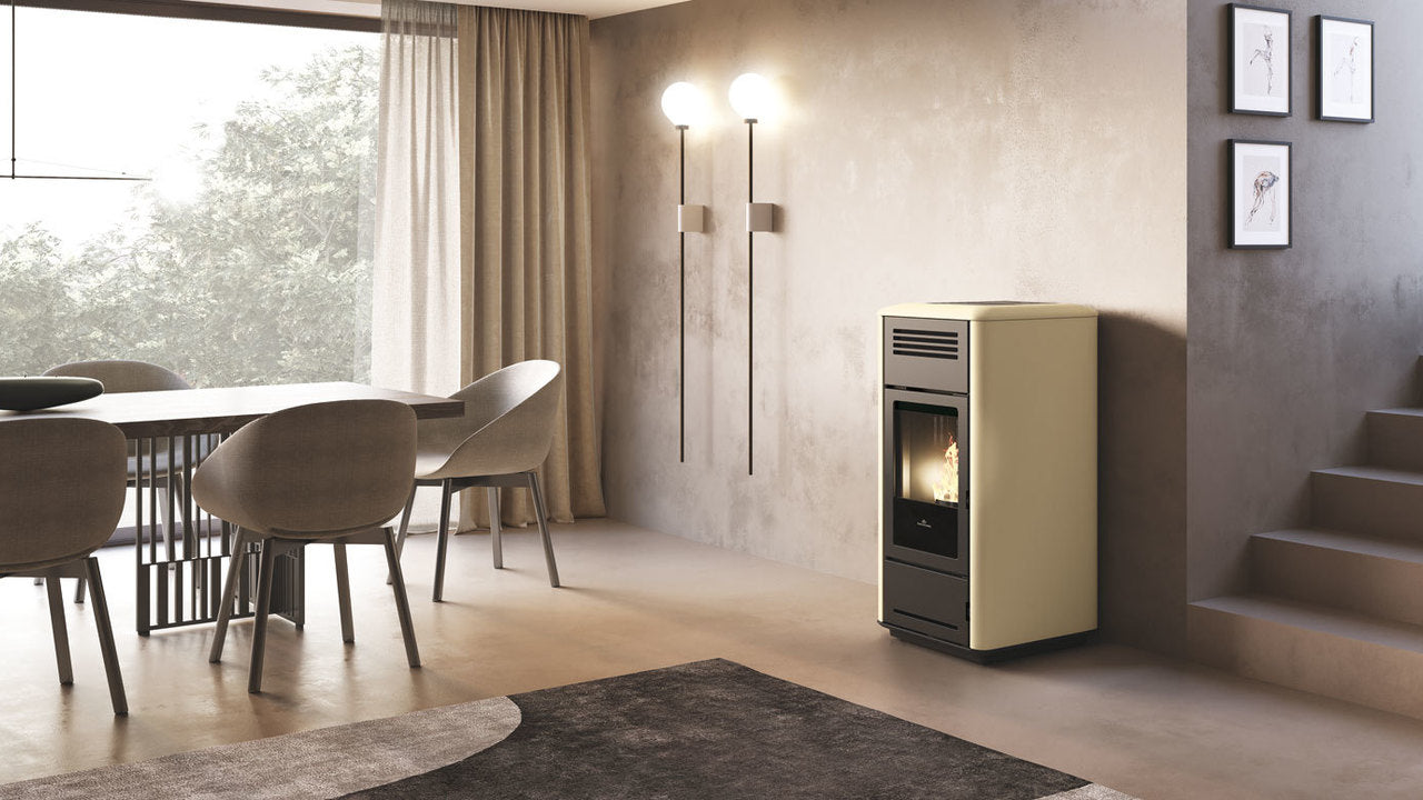 Termostufa a Pellet EdilKamin Modello Milla H 12 Evo Da 12 Kw - Vari Colori