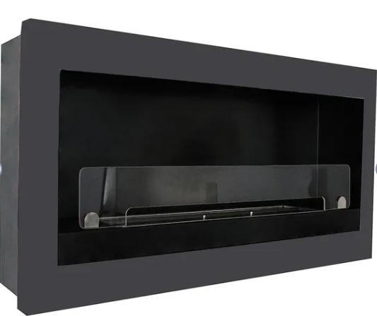 TECNOAIR SYSTEM Camino a Bioetanolo Ruby Da Parete Modello VERONA Da 3,0 kW - Colore Nero - COD. 573