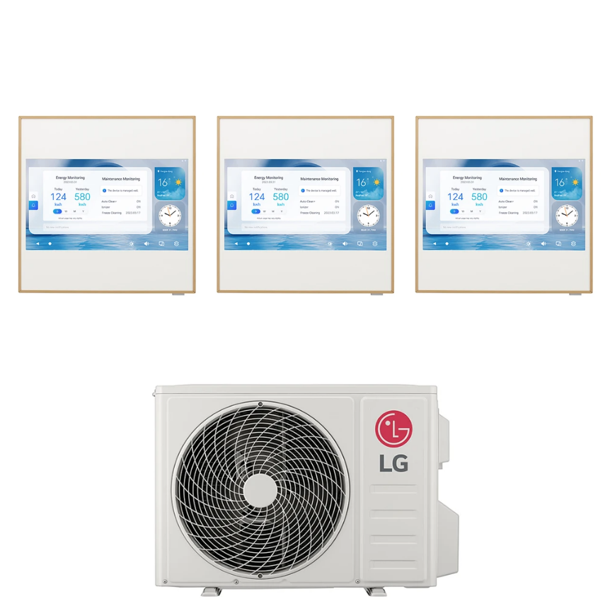 Condizionatore Climatizzatore LG Trial Split Inverter R-32 Artcool Gallery LCD 9000+9000+9000 Btu con MU3R21 Wi-Fi Integrato