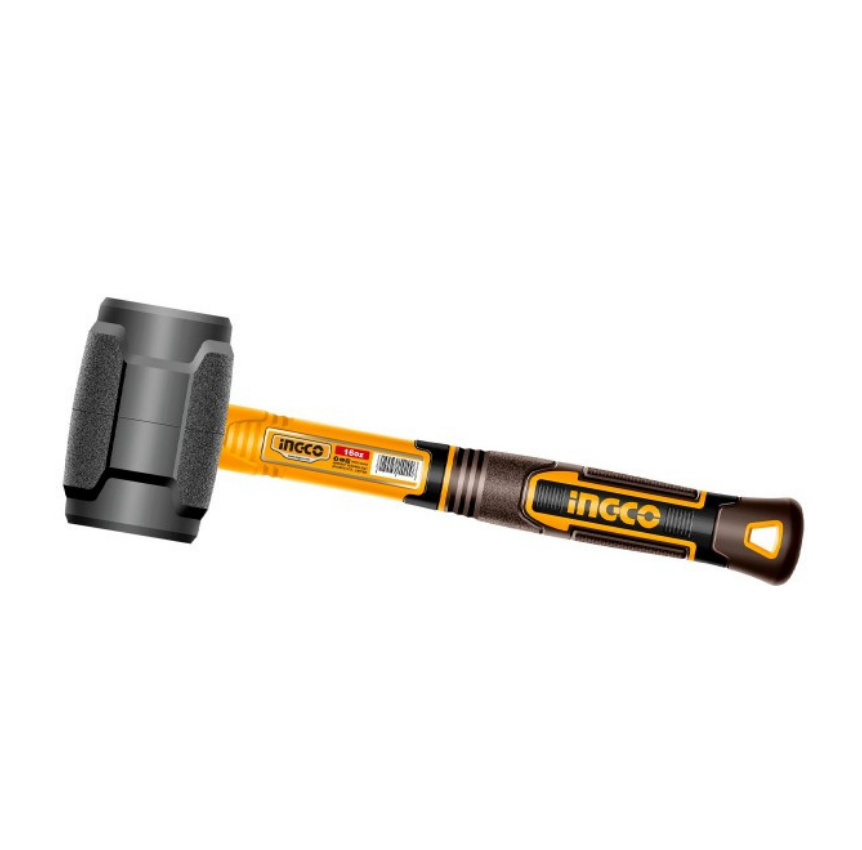 INGCO Martello Testa Gomma con Impugnatura in Vetroresina 450 gr