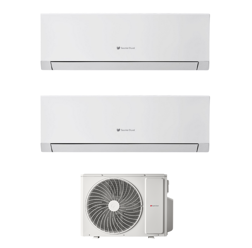 Condizionatore Climatizzatore Hermann Saunier Duval Dual Split Inverter R-32 VivAir Max 9000+18000 BTU Con SDH1-070MNA3O Wi-Fi Integrato