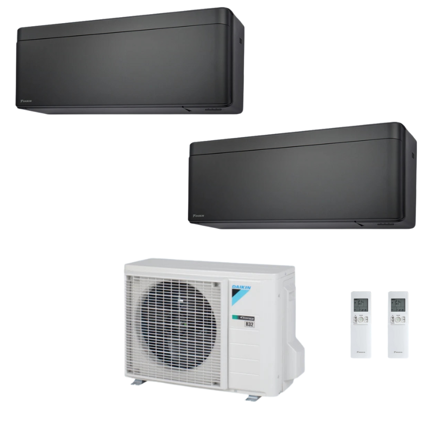 Condizionatore Climatizzatore Daikin Bluevolution Dual Split Stylish New Total Black R32 Wi-Fi 7000+9000 BTU Con 2MXM40N9/A(9)
