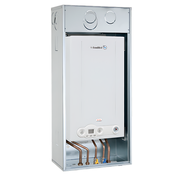 Caldaia a Condensazione Fondital Modello Ischia IN KC S 24 Kw Metano Con Cassone Completa di Kit Scarico Fumi