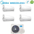 Condizionatore Climatizzatore Midea Quadri Split Inverter Breezeless+ R32 Wi-Fi 9000+9000+9000+9000 Con M4OE-28HFN8-Q