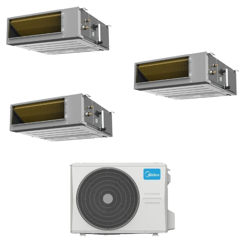 Condizionatore Climatizzatore Midea Trial Split Inverter Canalizzabile R-32 9000+9000+9000 Con M3OA-27HFN8-Q