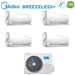 Midea Quadri Split Inverter Air Conditioner Breezeless+ R32 Wi-Fi 9000+9000+12000+12000 With M4O-36FN8-Q