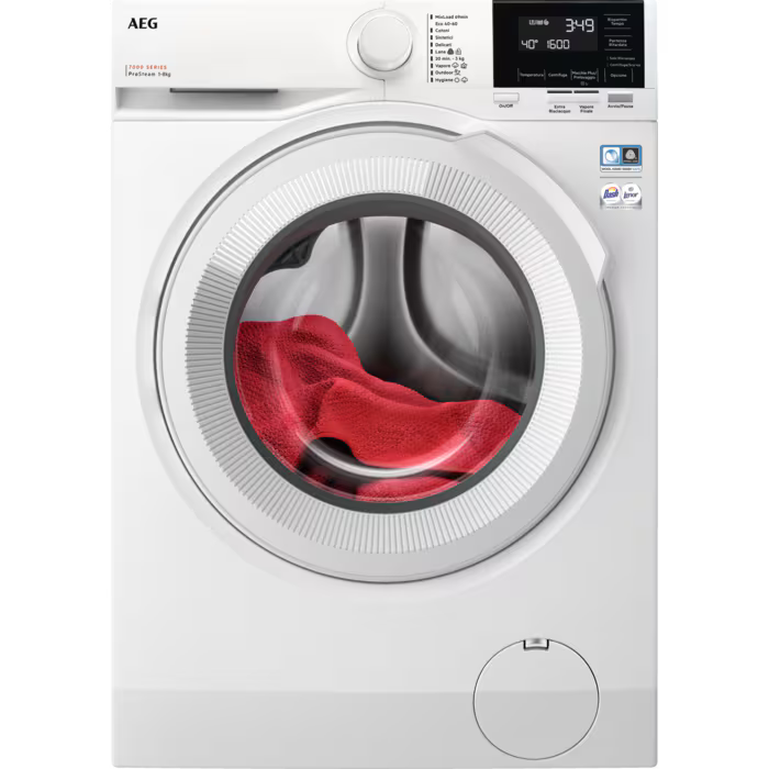 Lavatrice Libera Installazione Caricamento Frontale AEG Serie 7000 ProSteam LR7G86CW 8 kg 1600 Giri/min Bianco