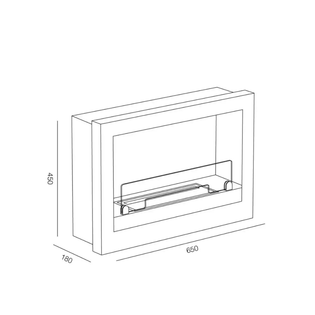 Cheminée à bioéthanol murale TECNOAIR SYSTEM Ruby, modèle TREVOSI 2,5 kW - Blanche