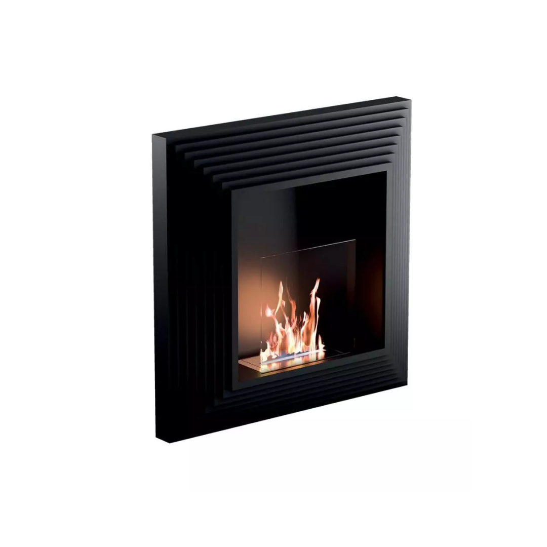 TECNOAIR SYSTEM Camino a Bioetanolo Ruby Da Parete Modello ELYSIUM Da 2,5 kW - Colore Nero