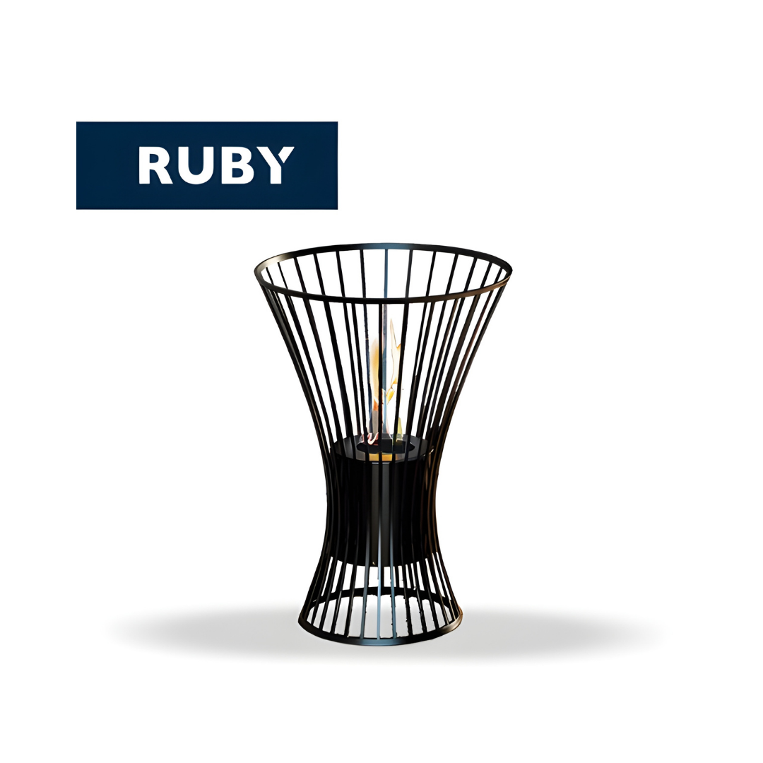 TECNOAIR SYSTEM Camino a Bioetanolo Ruby da Tavolo Modello YORK Da 0,5 kW - Colore Nero