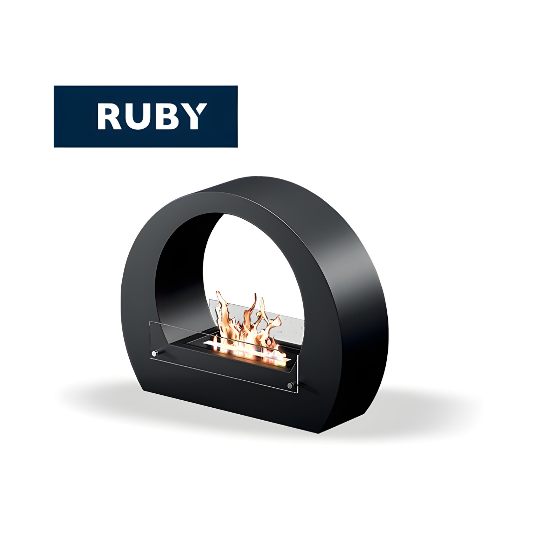 TECNOAIR SYSTEM Camino a Bioetanolo Ruby da Pavimento Modello BOLOGNA Da 2,0 kW - Colore Nero