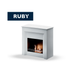 Cheminée à bioéthanol murale TECNOAIR SYSTEM Ruby, modèle VERONA 3,0 kW - Blanche